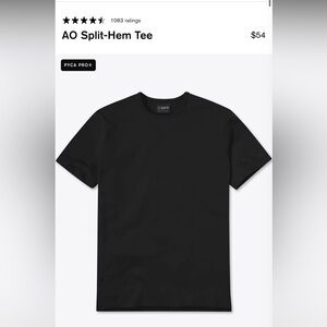 AO split hem tee XL. Black.